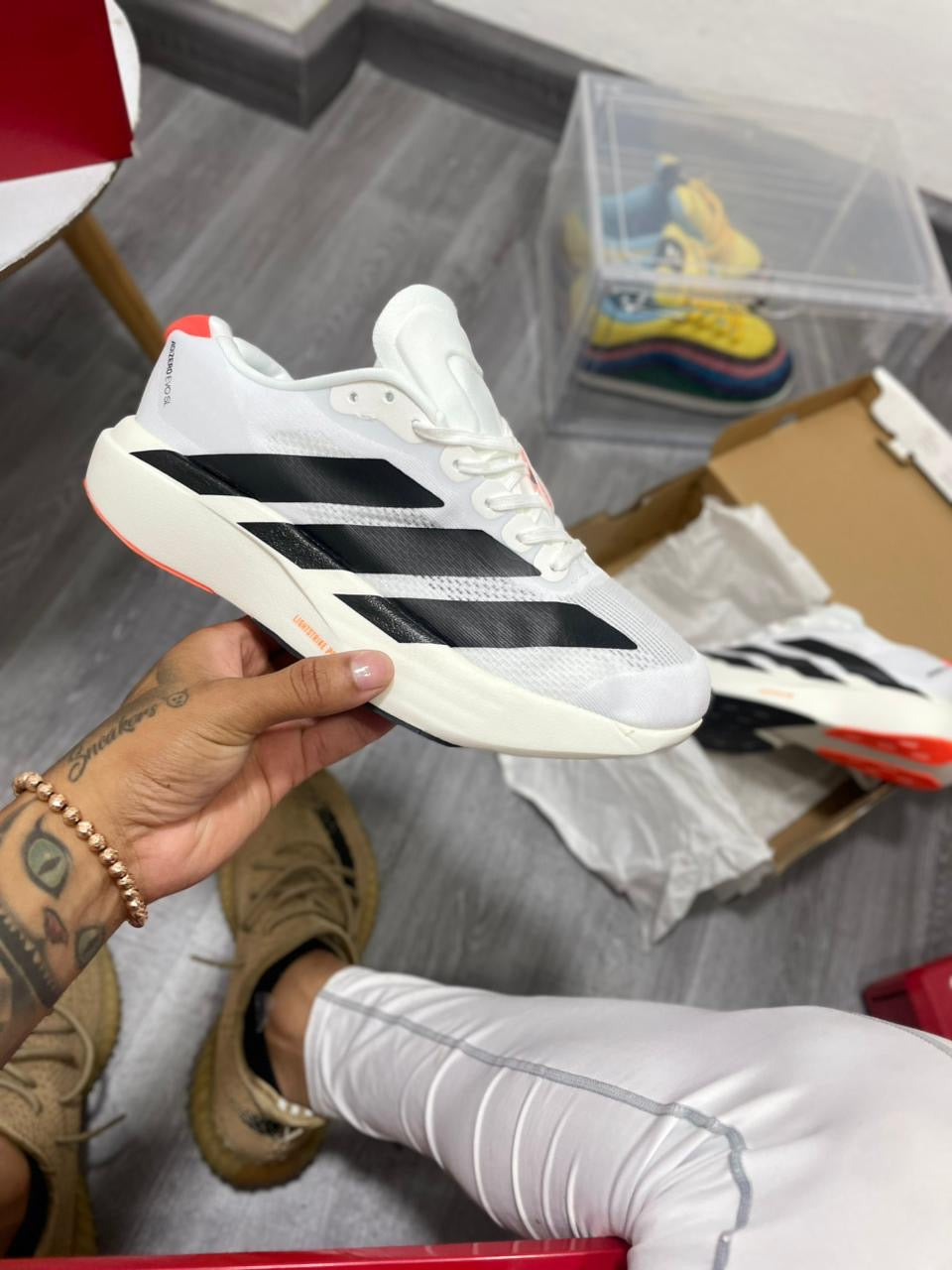 ADIDAS ADIZERO EVO SL BLANCO NARANJA