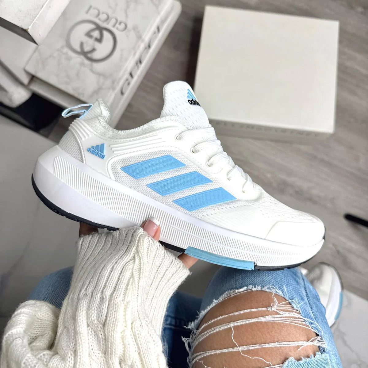 ADIDAS BOUNCE BLANCO AZUL