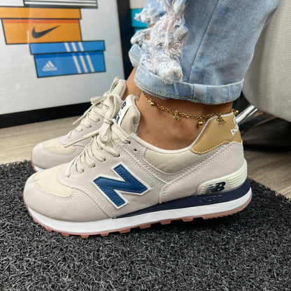 NEW BALANCE 574 BEIGE N AZUL