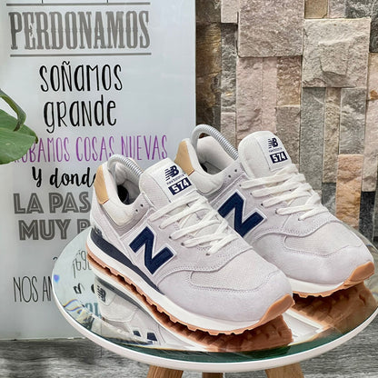 NEW BALANCE 574 BEIGE N AZUL