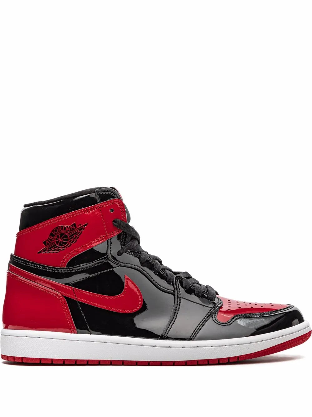 JORDAN RETRO 1 ROJO NEGRO CHAROL